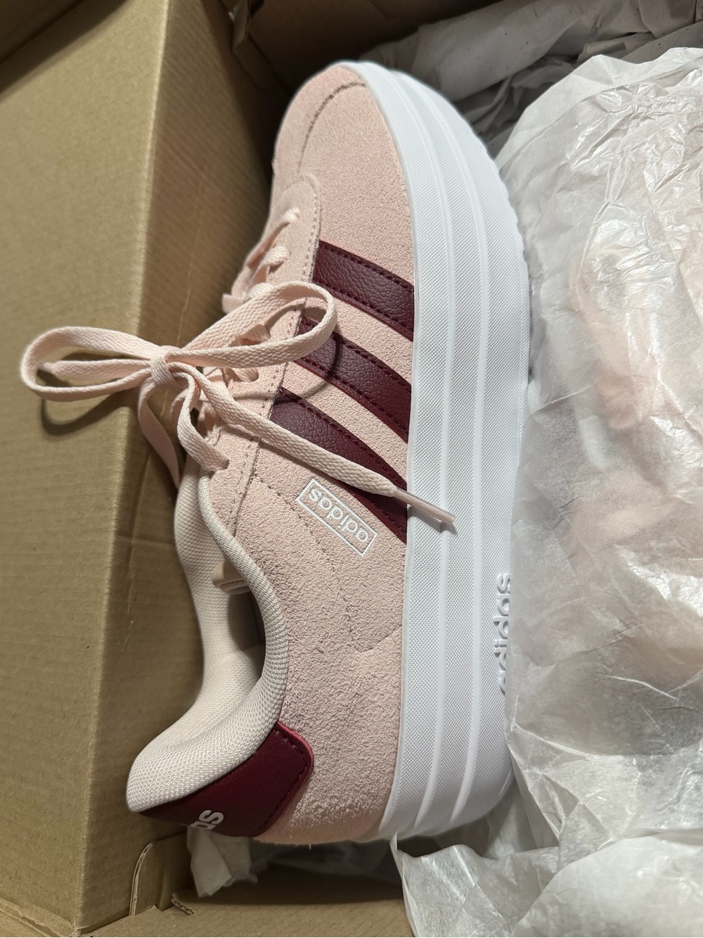 Adidas VL Court Bold J Pink Platform Sneakers NIB Size 6 Kids - Picture 2 of 4